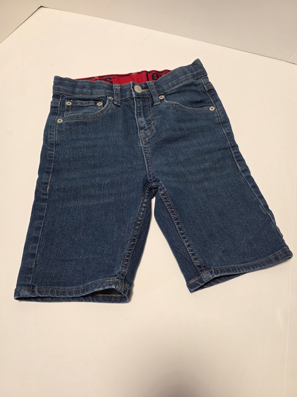 Levi's Boys Size 10 Dark Blue Denim Knee-Length Shorts - Picture 2 of 6